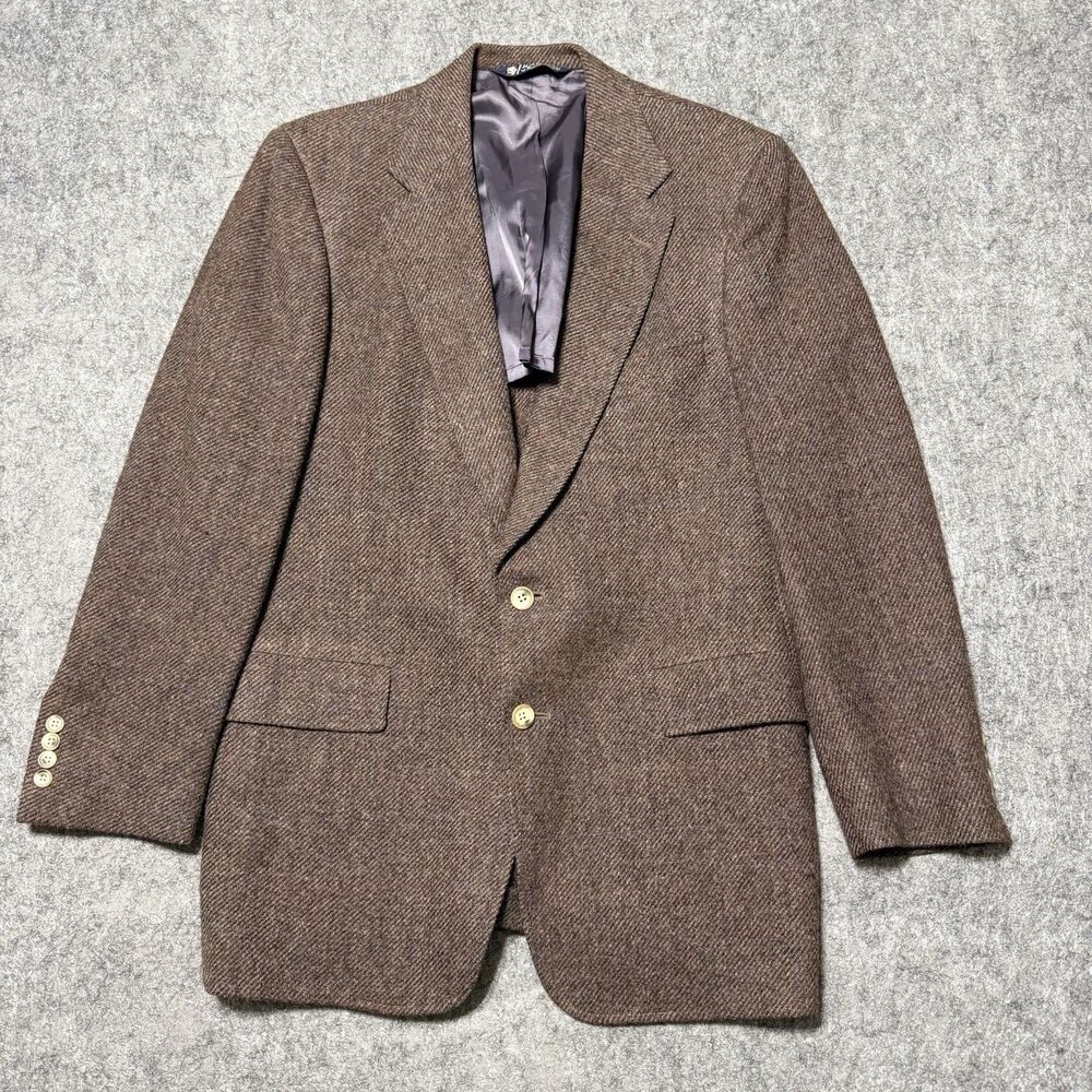 VTG Austin Reed Wool Tweed Sport Coat Blazer Mens 38R Union Made Hemphill Wells